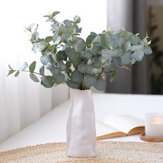 THE FLOWERMARKET 室內裝飾人造花 質感尤加利葉現代花瓶組, 綠色