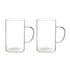Samho Glass 咖啡廳手柄耐熱玻璃馬克杯 560ml, 單一顏色, 2個