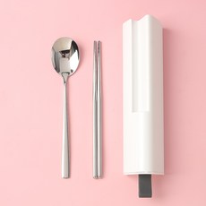 Dometopia DOTO Kitchen&Joy 便攜餐具組, 1套, 湯匙 + 筷子 + 收納盒, 白色