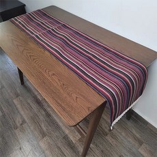 파라다이소 PDS홈 따뜻한 컬러 스트라이프 인테리어 테이블 러너, 01, 50 x 190 cm, 1개