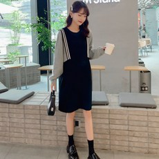 孕婦哺乳休閒長袖連身裙