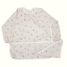 BEBE CHOUETTE 嬰幼兒防水長袖美術罩衫頭巾組