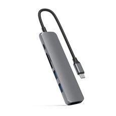 하이퍼 드라이브 바 6in1 USB C 타입 허브 HD22E-GY, 그레이, 1개