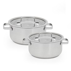 QUEEN SENSE 電磁爐全不鏽鋼鍋具組, 混合顏色, 雙耳 20cm + 24cm