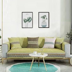 리빙모어 베로나 소파패드 일체형, 그린