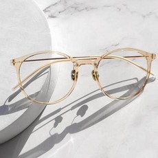 TheBrille 透明超輕量圓形大尺寸膠框抗紫外線抗藍光眼鏡 6克