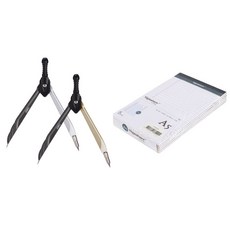 deLi 有線筆記紙 A5 白色 5入+圓規組 2款, 1套