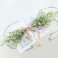 Garden in the City 爆米花滿天星花環, 白色