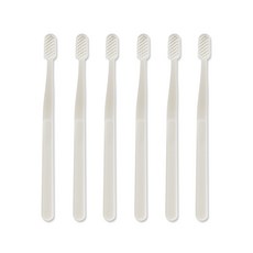 生活道感 簡約牙刷 白色, 1件, 6個
