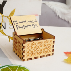 Kbeulrance室內裝飾禮物用高級手動音樂盒, 木紋 2 哈利波特