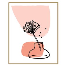 抽象插畫圖案居家裝飾畫框 IDP-060, 邊框金色