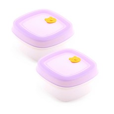 Queen Sense熊熊矽膠冷凍飯副食品保存容器 紫色 470ml, 2個