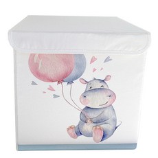 뚜뚜아트 뚜껑일체형 장난감 정리함, 2 풍선든하마, 1개