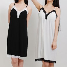 테라우드 여성용 커들리 레이스 나시 원피스 잠옷 2p 세트