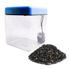 Aquatera LED一體式室內魚缸+裝飾石組 DAL25 黑色, 藍色（魚缸）