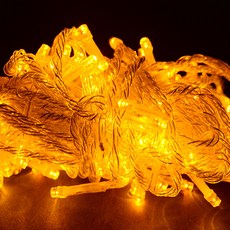 Gib DC24V LED 閃爍 含電源線 銀河燈串 192燈, 透明線 黃色