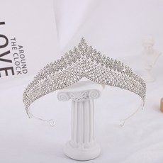 Estella 自助婚紗 H256 人字紋水晶皇冠 EST144, 銀色, 1個
