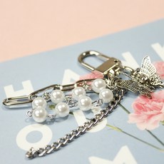 絲路 兒童用 Habil 珍珠蝴蝶雙鍊鑰匙圈