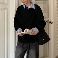 德普羅商務 男士簡潔層次感風格兩穿襯衫大學T