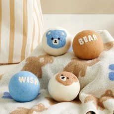 Modern House Wish Bear 洗衣烘乾機羊毛球4件組, 1套, 8cm