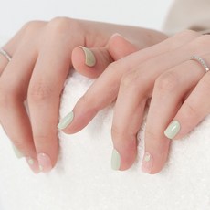 MUZ MAK 可重複使用短方形美甲片, 葉子, 1個