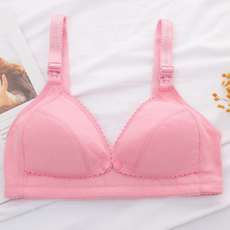 純色花邊哺乳內衣