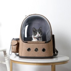 Qilci 寵物太空艙後揹包, 棕色