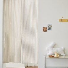 BEBEDECO 海鹽風條紋短簾, 米色