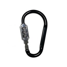 Travel Qube 彩色鎖扣登山扣 3位密碼鎖 大型 黑色, 1個