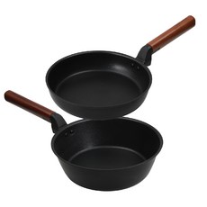 CooK&CooK Miracle韓國產IH感應爐適用強化塗層鍋具組, 黑色, 平底鍋 24cm+多功能深平底鍋 24cm, 1組