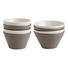 LENANSE Hwige碗 4個+大碗 4個組, 空氣 2 種 x 2p + 碗 2 種 x 2p, 奶油色, 灰色