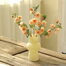 센트바스켓 조화 체리블러썸 베네르 버터 화병 세트, 코랄, 1개