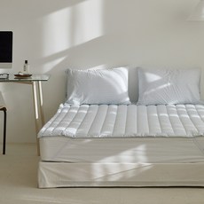 maatila French Mansion 60支紗純棉固定鬆緊帶床墊, 藍色