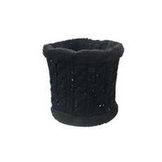 KARNIC 麻花針織毛絨圍脖, 黑色(TKN002), 1個