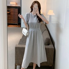 피어니스트 허리핏 캐주얼 반팔 원피스 빅사이즈 포함