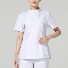 깔끔한 간호사복 상의 심플 반팔