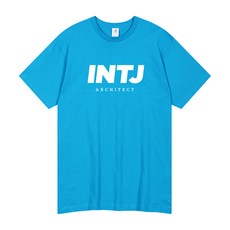 UNTAPPED MBTI系列 INTJ 16支 透氣 短袖T恤, 淺藍色