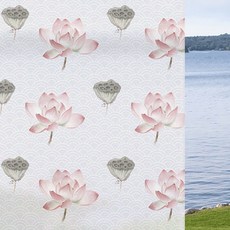 unheve 無膠靜電玻璃窗戶貼膜, 13蓮花