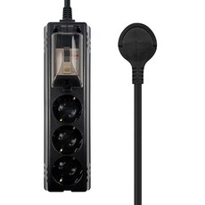 원스탑 제로갭 납작 슬림 고용량 누전차단 멀티탭 3구 50cm, 딥블랙, 1개, 5m