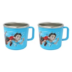 LE BARN 衝鋒戰士圖案單耳不鏽鋼水杯, 混色, 2入