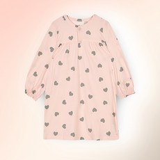 Uni FRIend 童款迷你愛心圖案蜜桃絨保暖連身睡衣裙