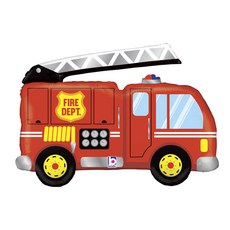 GRABO 消防車鋁箔氣球, 混合顏色, 1個