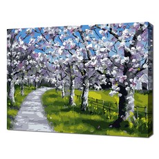 ECO SOLE 自助繪畫 艾凡里村的春天 喜悅的白道 20色風景名畫繪製 DIY 30 x 40 cm, 混合色, 1個