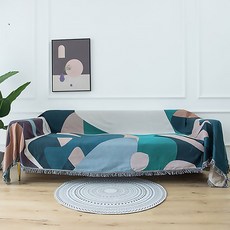 I Love Home 藝術印花流蘇全蓋沙發套, TYPE3