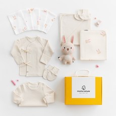 moms nature 嬰兒用有機竹製素色純棉手帕玩偶防水墊 Pure 新生兒賀禮12件組