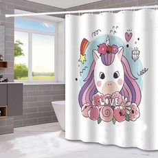 Vinterior 簡約插畫浴簾 06 90 x 180 cm, 1個