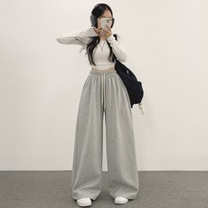 With Huilin 女款 Better 寬版運動鬆緊長褲