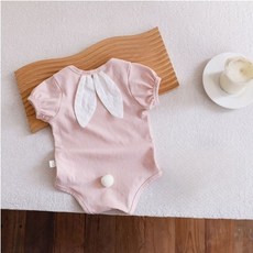 스타도어 유아용 통기성 귀여운 토끼 포인트 반팔바디수트