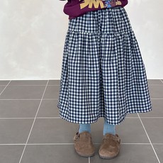 Starbean 兒童格紋鬆緊帶長裙