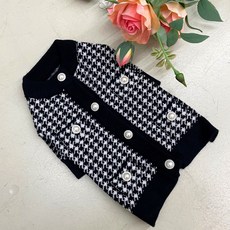 Canish Pet Coco 珍珠針織開衫, 黑色的